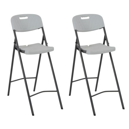 Sillas altas de jardín plegables 2 uds HDPE y acero blancas de vidaXL, Sillas de jardín - Ref: Foro24-44561, Precio: 128,47 €...