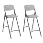 Sillas altas de jardín plegables 2 uds HDPE y acero blancas de vidaXL, Sillas de jardín - Ref: Foro24-44561, Precio: 128,47 €...