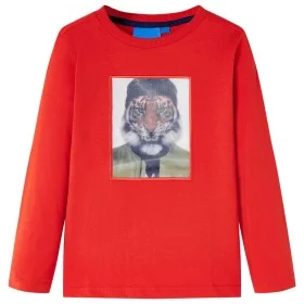 Camiseta infantil de manga larga rojo 128 de , Camisetas para niños - Ref: Foro24-13287, Precio: 8,59 €, Descuento: %