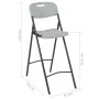 Sillas altas de jardín plegables 2 uds HDPE y acero blancas de vidaXL, Sillas de jardín - Ref: Foro24-44561, Precio: 126,36 €...