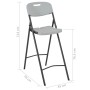 Sillas altas de jardín plegables 2 uds HDPE y acero blancas de vidaXL, Sillas de jardín - Ref: Foro24-44561, Precio: 128,47 €...