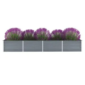 Arriate de jardín de acero galvanizado gris 320x80x45 cm de vidaXL, Maceteros y jardineras - Ref: Foro24-44846, Precio: 77,19...
