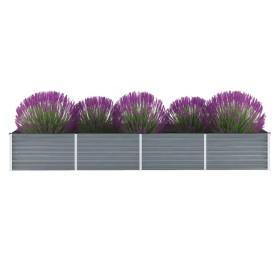 Arriate de jardín de acero galvanizado gris 320x80x45 cm de vidaXL, Maceteros y jardineras - Ref: Foro24-44846, Precio: 88,37...
