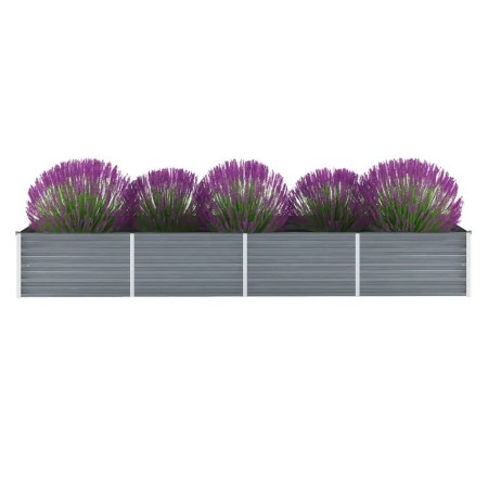 Arriate de jardín de acero galvanizado gris 320x80x45 cm de vidaXL, Maceteros y jardineras - Ref: Foro24-44846, Precio: 88,37...