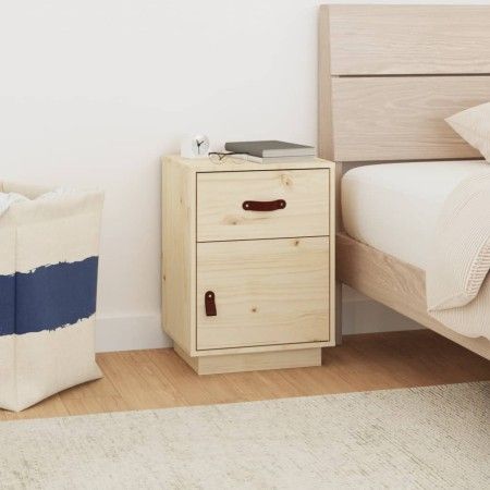 Mesita de noche madera maciza de pino 40x34x55 cm de vidaXL, Mesitas de noche - Ref: Foro24-818305, Precio: 59,23 €, Descuent...