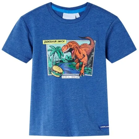 Camiseta infantil azul oscuro mélange 116 de , Camisetas para niños - Ref: Foro24-12241, Precio: 8,12 €, Descuento: %