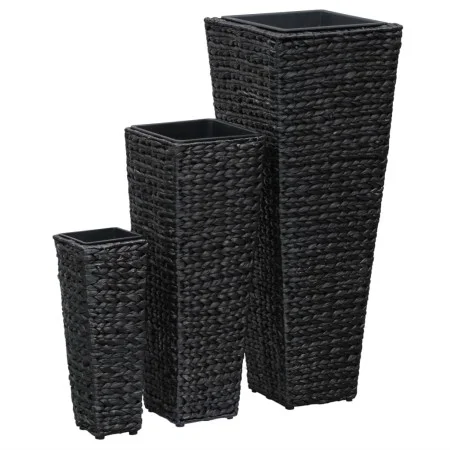 Conjunto de arriates 3 piezas jacinto de agua negro de vidaXL, Maceteros y jardineras - Ref: Foro24-45570, Precio: 91,72 €, D...