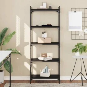 Librería de 5 estantes madera de ingeniería negro 60x30x154 cm de , Librerías y estanterías - Ref: Foro24-837657, Precio: 54,...
