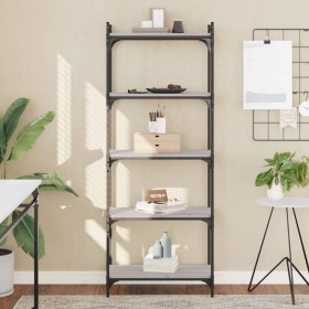 Librería 5 estantes madera ingeniería gris Sonoma 60x30x154 cm de , Librerías y estanterías - Ref: Foro24-837660, Precio: 63,...