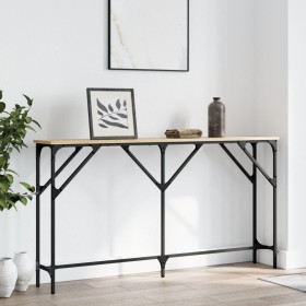 Mesa consola madera de ingeniería roble Sonoma 140x23x75 cm de , Mesas auxiliares - Ref: Foro24-837773, Precio: 46,62 €, Desc...