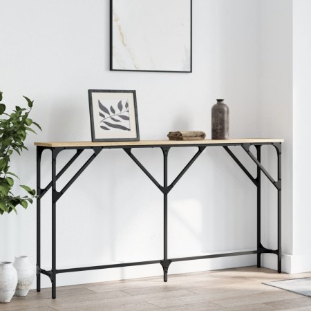 Mesa consola madera de ingeniería roble Sonoma 140x23x75 cm de , Mesas auxiliares - Ref: Foro24-837773, Precio: 46,62 €, Desc...