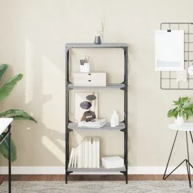 Librería 4 estantes madera ingeniería gris Sonoma 59x35x132 cm de , Librerías y estanterías - Ref: Foro24-837620, Precio: 57,...