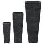 Conjunto de arriates 3 piezas jacinto de agua negro de vidaXL, Maceteros y jardineras - Ref: Foro24-45570, Precio: 93,28 €, D...