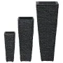 Conjunto de arriates 3 piezas jacinto de agua negro de vidaXL, Maceteros y jardineras - Ref: Foro24-45570, Precio: 91,72 €, D...