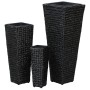 Conjunto de arriates 3 piezas jacinto de agua negro de vidaXL, Maceteros y jardineras - Ref: Foro24-45570, Precio: 93,28 €, D...