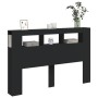 Cabecero con LED madera de ingeniería negro 160x18,5x103,5 cm de , Cabeceros y pies de cama - Ref: Foro24-837352, Precio: 97,...
