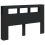 Cabecero con LED madera de ingeniería negro 160x18,5x103,5 cm de , Cabeceros y pies de cama - Ref: Foro24-837352, Precio: 97,...