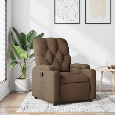 Sillón reclinable de tela marrón de , Sillones - Ref: Foro24-372483, Precio: 202,28 €, Descuento: %