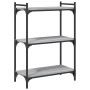 Librería 3 estantes madera ingeniería gris Sonoma 60x30x86 cm de , Librerías y estanterías - Ref: Foro24-837650, Precio: 42,2...