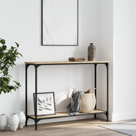 Mesa consola madera de ingeniería roble Sonoma 101x30,5x75 cm de , Mesas auxiliares - Ref: Foro24-837703, Precio: 39,83 €, De...