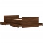 Estructura de cama con cabecero piecero roble marrón 90x190 cm de , Camas y somieres - Ref: Foro24-3203816, Precio: 149,36 €,...