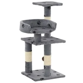 Rascador para gatos poste de sisal 65 cm huellas gris de vidaXL, Mobiliario para gatos - Ref: Foro24-170608, Precio: 43,32 €,...