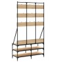 Perchero con zapatero roble Sonoma 100x40x184 cm de , Organizadores de vestidores y perchas de barra - Ref: Foro24-837858, Pr...
