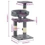 Rascador para gatos poste de sisal 65 cm huellas gris de vidaXL, Mobiliario para gatos - Ref: Foro24-170608, Precio: 43,32 €,...