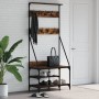 Perchero con zapatero roble ahumado 80x40x184 cm de , Organizadores de vestidores y perchas de barra - Ref: Foro24-837864, Pr...