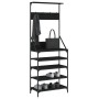 Perchero con zapatero negro 70x34x184 cm de , Organizadores de vestidores y perchas de barra - Ref: Foro24-837872, Precio: 80...