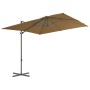 Sombrilla voladiza con poste de acero gris topo 250x250 cm de vidaXL, Sombrillas - Ref: Foro24-44627, Precio: 83,79 €, Descue...