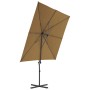 Sombrilla voladiza con poste de acero gris topo 250x250 cm de vidaXL, Sombrillas - Ref: Foro24-44627, Precio: 83,79 €, Descue...