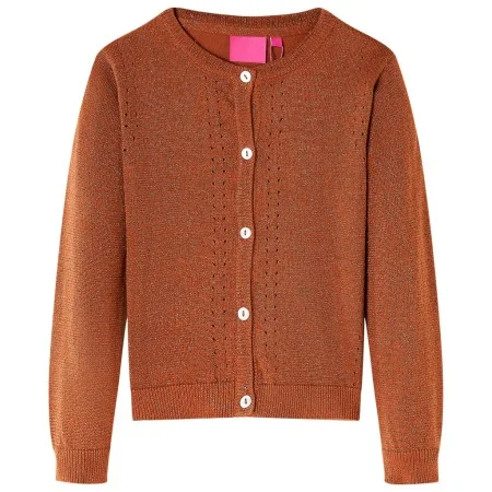 Cárdigan de punto infantil color coñac 116 de , Ropa de abrigo para niños - Ref: Foro24-14516, Precio: 12,41 €, Descuento: %