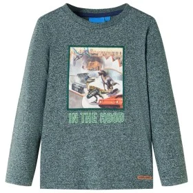 Camiseta infantil de manga larga verde oscuro mélange 92 de , Camisetas para niños - Ref: Foro24-12824, Precio: 8,59 €, Descu...