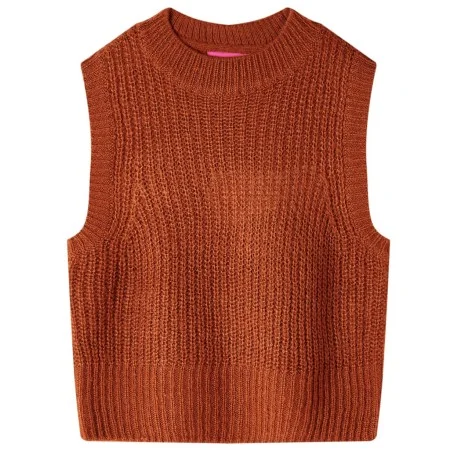 Chaleco infantil de punto color coñac 104 de , Camisetas para niños - Ref: Foro24-14540, Precio: 10,87 €, Descuento: %