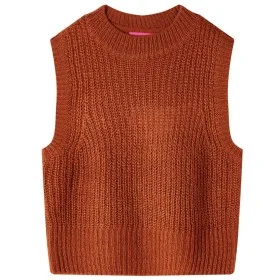 Chaleco infantil de punto color coñac 128 de , Camisetas para niños - Ref: Foro24-14542, Precio: 10,87 €, Descuento: %