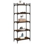 Librería 5 estantes madera ingeniería roble ahumado 60x30x154cm de , Librerías y estanterías - Ref: Foro24-837659, Precio: 53...
