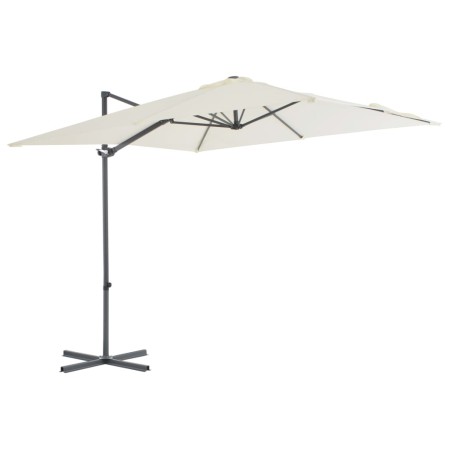 Sombrilla voladiza con poste de acero 250x250 cm arena de vidaXL, Sombrillas - Ref: Foro24-44624, Precio: 106,54 €, Descuento: %