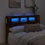 Cabecero LED madera ingeniería roble ahumado 160x18,5x103,5 cm de , Cabeceros y pies de cama - Ref: Foro24-837355, Precio: 85...