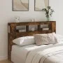 Cabecero LED madera ingeniería roble ahumado 160x18,5x103,5 cm de , Cabeceros y pies de cama - Ref: Foro24-837355, Precio: 85...