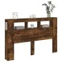 Cabecero LED madera ingeniería roble ahumado 160x18,5x103,5 cm de , Cabeceros y pies de cama - Ref: Foro24-837355, Precio: 85...