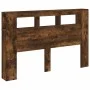 Cabecero LED madera ingeniería roble ahumado 160x18,5x103,5 cm de , Cabeceros y pies de cama - Ref: Foro24-837355, Precio: 85...