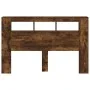 Cabecero LED madera ingeniería roble ahumado 160x18,5x103,5 cm de , Cabeceros y pies de cama - Ref: Foro24-837355, Precio: 85...