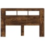 Cabecero LED madera ingeniería roble ahumado 160x18,5x103,5 cm de , Cabeceros y pies de cama - Ref: Foro24-837355, Precio: 87...