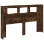 Cabecero LED madera ingeniería roble ahumado 160x18,5x103,5 cm de , Cabeceros y pies de cama - Ref: Foro24-837355, Precio: 85...