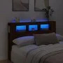 Oak brown engineered wood LED headboard 160x18.5x103.5 cm by , Headboards and footboards - Ref: Foro24-837357, Price: 92,34 €...