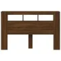 Oak brown engineered wood LED headboard 160x18.5x103.5 cm by , Headboards and footboards - Ref: Foro24-837357, Price: 92,34 €...