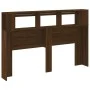 Oak brown engineered wood LED headboard 160x18.5x103.5 cm by , Headboards and footboards - Ref: Foro24-837357, Price: 92,34 €...