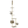Rascador para gatos con postes de sisal huellas beige 260 cm de vidaXL, Mobiliario para gatos - Ref: Foro24-170535, Precio: 8...