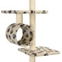 Rascador para gatos con postes de sisal huellas beige 260 cm de vidaXL, Mobiliario para gatos - Ref: Foro24-170535, Precio: 8...
